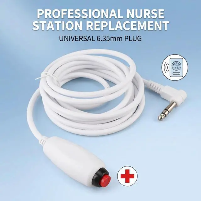 Alt view image 2 of 6 - Push Cord Nurse Call Cord with Clip, 9.8ft Long Push Cord Cable with Bed Sheet Clip with Bed Sheet Clip for Nurse Station, 6.35mm Interface Replacement Nurse Call