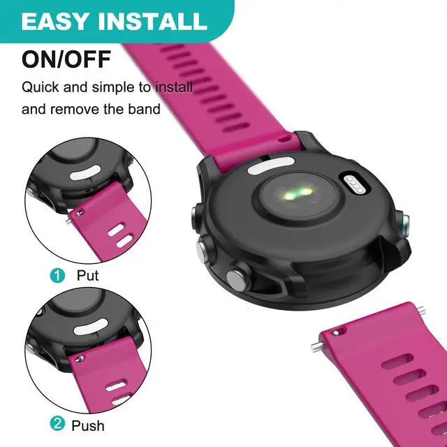 Alt view image 6 of 7 - Watch Band for Garmin Forerunner 255/265/Vivoactive 4/Venu 2 | 22mm Silicone Watch Bands for Garmin Vivoactive 4/Forerunner 255/265 Music/Venu 2