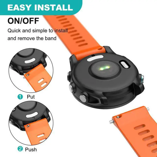 Alt view image 6 of 7 - Watch Band for Garmin Forerunner 255/265/Vivoactive 4/Venu 2 | 22mm Silicone Watch Bands for Garmin Vivoactive 4/Forerunner 255/265 Music/Venu 2