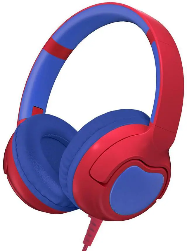 Main image of Wired Kids Headphones, Safe 85dB Volume Limit for Boys & Girls, Comfortable Earpads, Foldable Design for School, Tablets, and Travel-RED