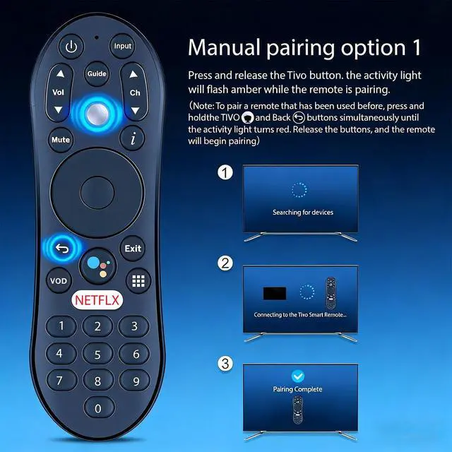Alt view image 5 of 7 - R37023B Replacement Voice Remote Control for TiVo TDSTV+ Android TV | URC37023BA00