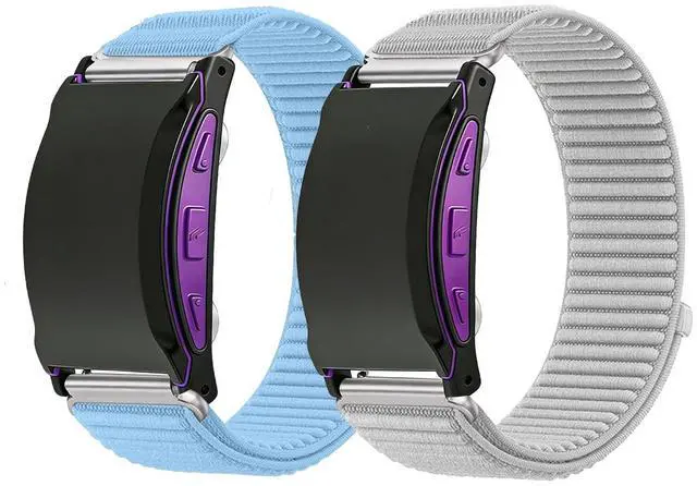 Main image of 2 Pack Nylon Band Compatible with Shock Clock 3 Bands, Stretch Elastics Nylon Hook Loop Replacement Strap Accessories for Men & Women for Pavlok Shock Clock 3