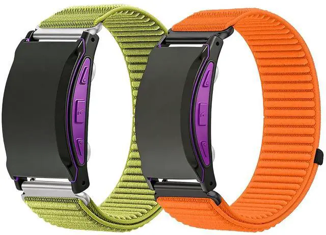 Main image of 2 Pack Nylon Band Compatible with Shock Clock 3 Bands, Stretch Elastics Nylon Hook Loop Replacement Strap Accessories for Men & Women for Pavlok Shock Clock 3