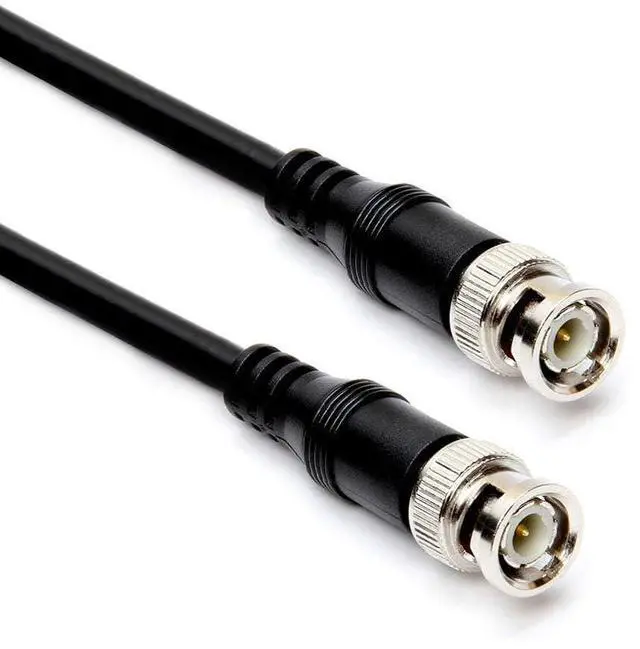 Main image of BNC Cable 25ft RG59U 75 Ohm Coaxial Male to Male Video Cable SDI HD for CCTV Security Camera, DVR, Monitor, Surveillance System, Broadcast Video - Black
