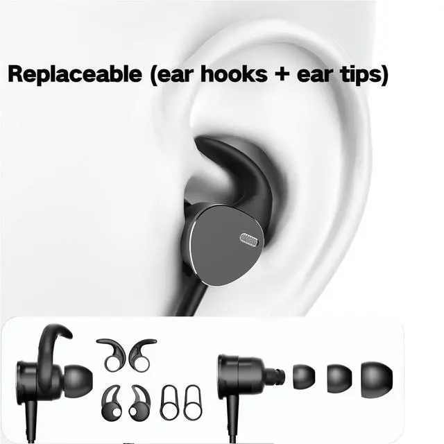 Alt view image 3 of 7 - Type C Wired Headphones Deep Bass Earbuds with Noise Cancelling,Magnetic | In-Ear Wired Earphones USB C Headset with Microphone,Stereo Heavy bass ear bud with Sport Ear Hooks,Magnetic Anti-Tangle