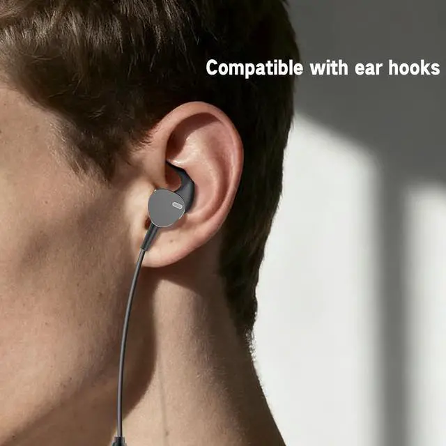 Alt view image 5 of 7 - Type C Wired Headphones Deep Bass Earbuds with Noise Cancelling,Magnetic | In-Ear Wired Earphones USB C Headset with Microphone,Stereo Heavy bass ear bud with Sport Ear Hooks,Magnetic Anti-Tangle
