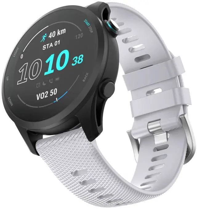 Main image of Watch Band for Garmin Forerunner 255/265/Vivoactive 4/Venu 2 | 22mm Silicone Watch Bands for Garmin Vivoactive 4/Forerunner 255/265 Music/Venu 2