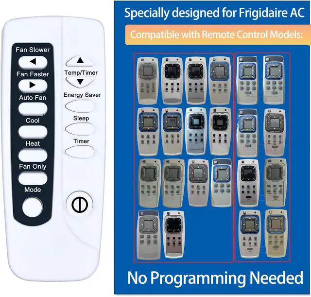 Alt view image 2 of 7 - Replacement for Frigidaire Window Air Conditioner Remote Control | Compatible with Right Listed in The Picture, No Settings Required