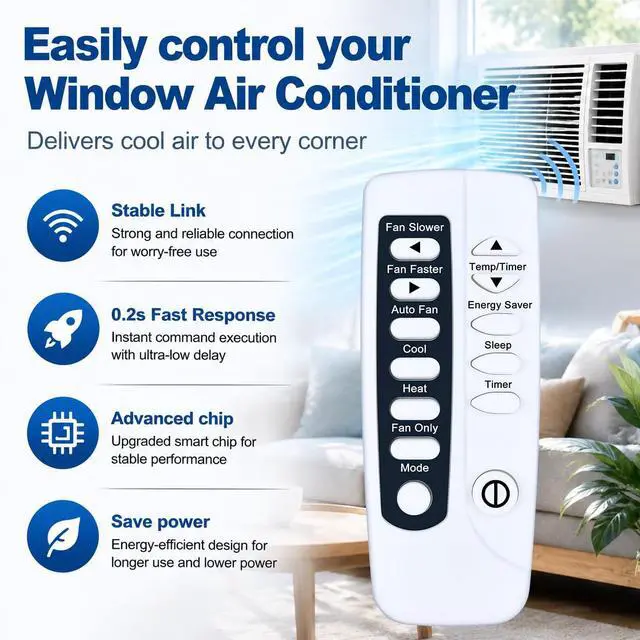 Alt view image 3 of 7 - Replacement for Frigidaire Window Air Conditioner Remote Control | Compatible with Right Listed in The Picture, No Settings Required