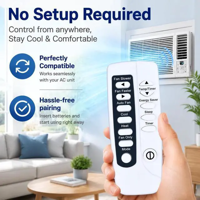 Alt view image 5 of 7 - Replacement for Frigidaire Window Air Conditioner Remote Control | Compatible with Right Listed in The Picture, No Settings Required