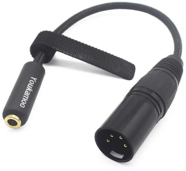 Main image of 4 Pin XLR to 4.4mm Female | 4.4mm Female to 4 Pin XLR Male Balanced Adapter Cable 15cm Short Silver Plated for Headphones, Amplifiers, and DAC