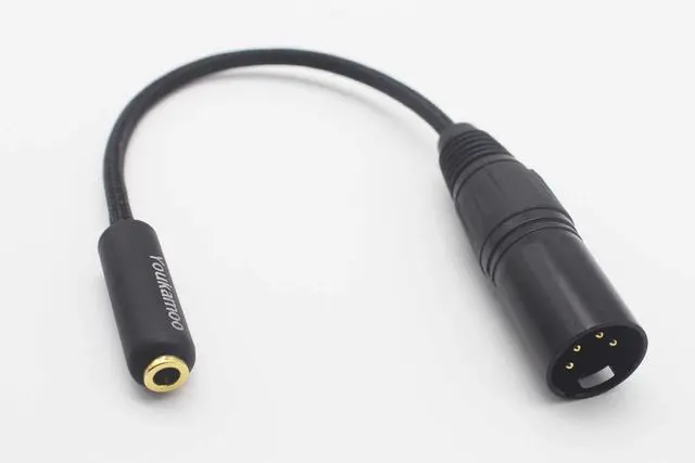 Alt view image 4 of 6 - 4 Pin XLR to 4.4mm Female | 4.4mm Female to 4 Pin XLR Male Balanced Adapter Cable 15cm Short Silver Plated for Headphones, Amplifiers, and DAC