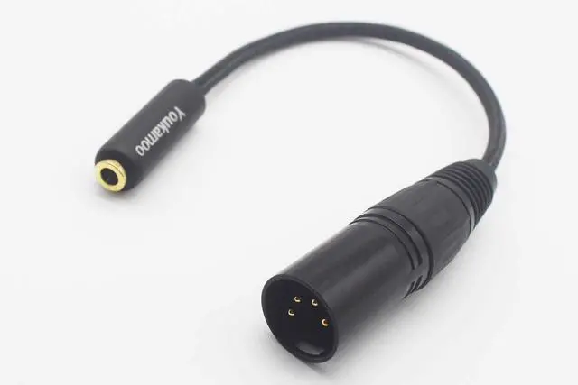 Alt view image 3 of 6 - 4 Pin XLR to 4.4mm Female | 4.4mm Female to 4 Pin XLR Male Balanced Adapter Cable 15cm Short Silver Plated for Headphones, Amplifiers, and DAC