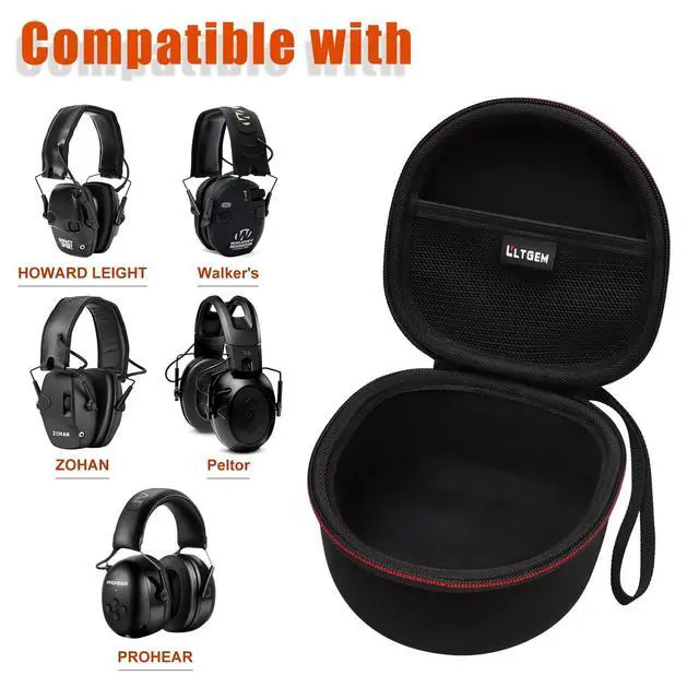 Alt view image 2 of 7 - LTGEM Hard Case for Shooting or Hunting Noise Reduction Headphones | Compatible with Walker's/PROHEAR/Howard LEIGHT/Peltor / 3M / ZOHAN/EARMOR/TACWIN Ear Protection