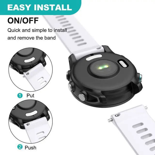 Alt view image 6 of 7 - Watch Band for Garmin Forerunner 255/265/Vivoactive 4/Venu 2 | 22mm Silicone Watch Bands for Garmin Vivoactive 4/Forerunner 255/265 Music/Venu 2