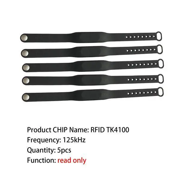 Alt view image 4 of 6 - ID RFID Silicone Wristband/Bracelet ID 125 Read Only TK4100 Compatible with EM4100/EM4200 (Pack of 5)