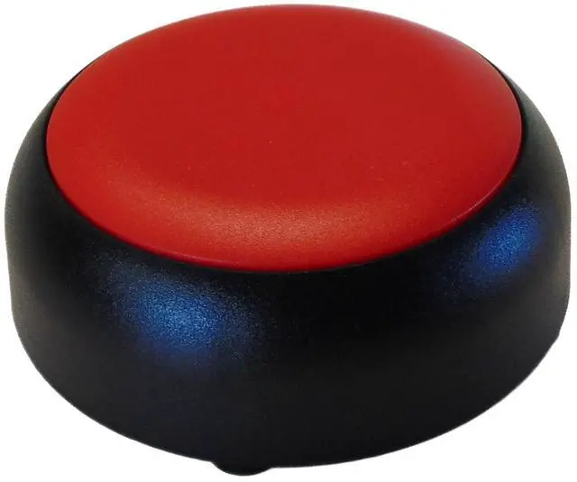 Main image of Recordable Buttons: 30-Second Talking Voice Recorder. The Elegante Patented Design. by The Original ® (Black Base/Red Top