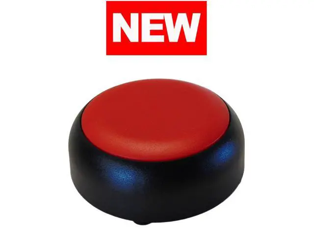 Alt view image 2 of 3 - Recordable Buttons: 30-Second Talking Voice Recorder. The Elegante Patented Design. by The Original ® (Black Base/Red Top