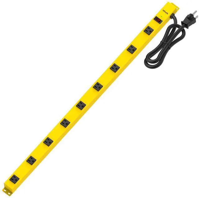 Main image of Metal Power Strip, 9 Widely Space Outlets, Wall Mountable Power Strip Surge Protector, 6 FT Extension Cord,15A/1875W, ETL Listed (9 Outlet)