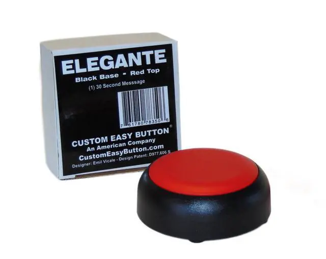 Alt view image 3 of 3 - Recordable Buttons: 30-Second Talking Voice Recorder. The Elegante Patented Design. by The Original ® (Black Base/Red Top