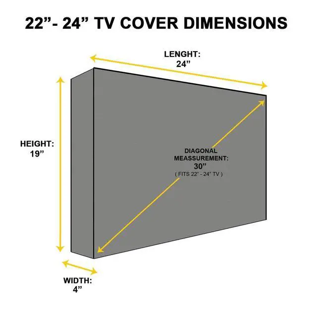 Alt view image 3 of 6 - Outdoor TV Cover - Sahara Series - Universal Weatherproof Protector for 22-24 Inch TV - Fits Most Mounts & Brackets