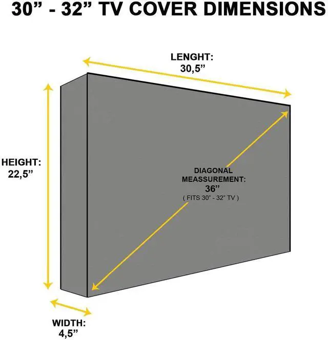 Alt view image 3 of 6 - Outdoor TV Cover - SAHARA Series - Universal Weatherproof Protector For 30 - 32 Inch TV - Fits Most Mounts & Brackets