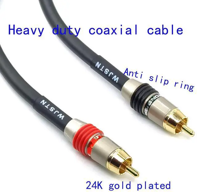 Alt view image 5 of 5 - RCA to RCA Audio Cable Subwoofer Cable, Digital Coaxial Audio Cable RCA Male to RCA Male Dual Shielded Wire -Black 2pack (3FT)
