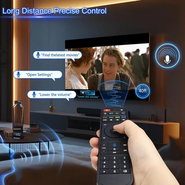 Alt view image 4 of 7 - New RC-200 Replacement Smart Bluetooth Voice Remote Control Compatible with SuperBox S6 Max, S5 Pro, S5 Max, S6 Pro, S6 Ultra, Elite Ultra, Elite Pro+, S3 Pro and S4 Pro