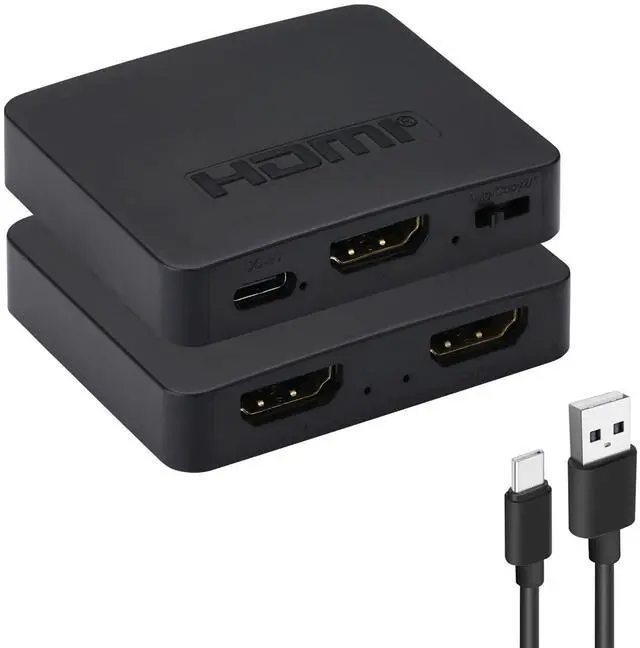 Main image of 4K@60Hz HDMI 2.0 Splitter 1 in 2 Out, 4K HDMI Splitter Display Duplicate/Mirror Screen, Supports Ultra HD 4K 3D, Compatible for Blu-Ray Player, TV Box, PS3, PS4, Xbox EtcCan not Extend