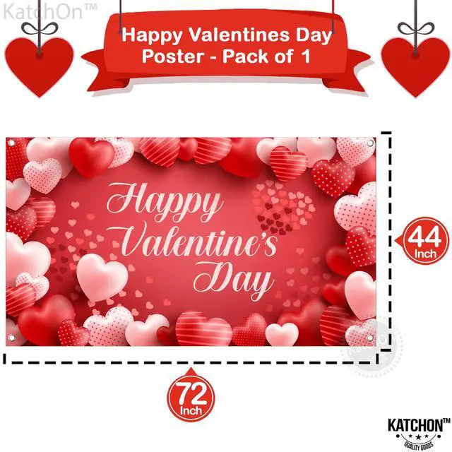 Alt view image 2 of 6 - Happy Valentines Day Banner 72x44 Inch | Happy Valentines Day Backdrop for Photography, Valentines Day Decorations Backdrop