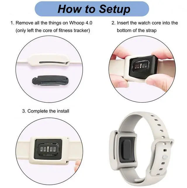 Alt view image 6 of 7 - Bands for Whoop 4.0/5.0 - Soft Silicone Watch Strap Wristband Replacement for Whoop Fitness & Activity Tracker Accessories
