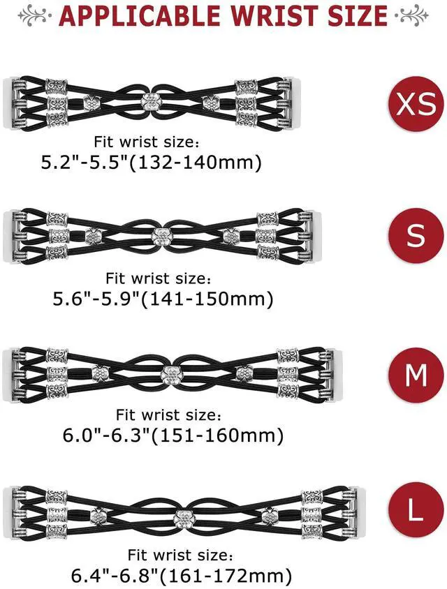 Alt view image 3 of 6 - Beaded Bracelet Band Compatible with Fitbit Versa 2/Fitbit Versa Bands Women, Boho Soft Elastic Stretchy Nylon Braided Strap Fancy Charms Designer Breathable Sport Wristband