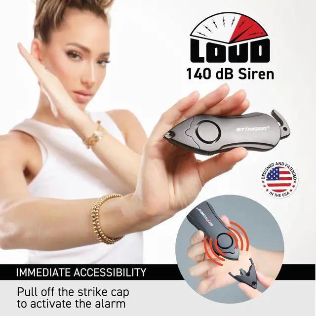 Alt view image 4 of 6 - USA 140dB Siren Personal Safety Alarm Keychain Emergency Tool | Green Flower, Panic Alarm Siren, Seatbelt Cutter, Car Window Breaker, Safety Device for Women Kid