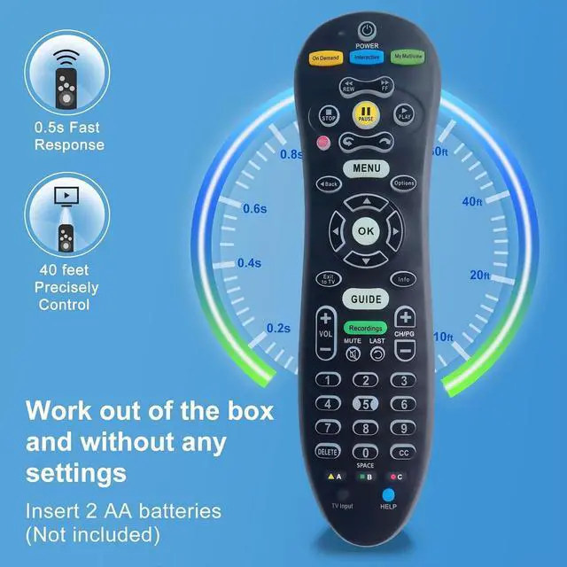 Alt view image 2 of 4 - S30 Universal Remote Control for AT&T TV and Receiver, Easy Setup Universal Remote Replacement, Wide Compatibility Remote Control Works with TV and Set-Top Box Systems