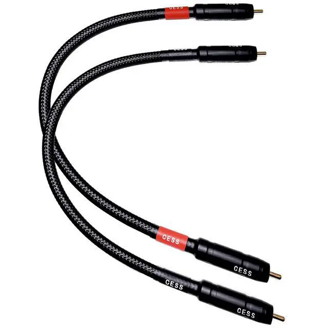 Alt view image 3 of 5 - Braided RCA Male to Male Stereo Cable, 1 ft, 2-Pack