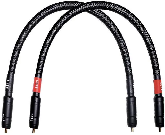 Main image of Braided RCA Male to Male Stereo Cable, 1 ft, 2-Pack