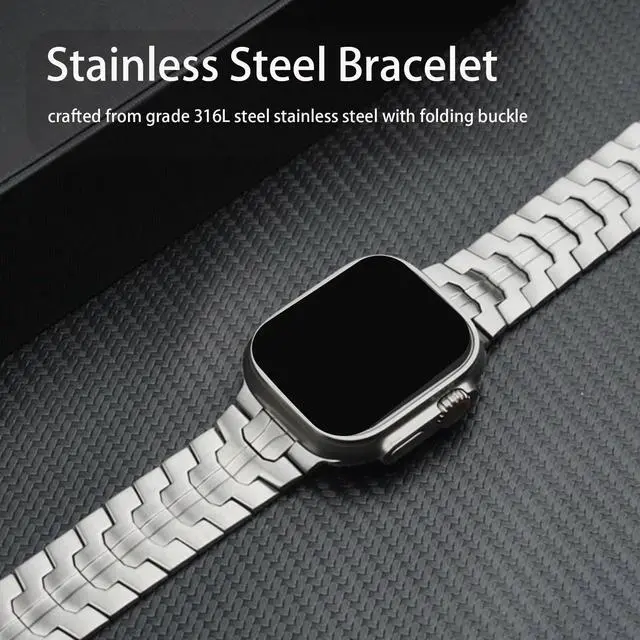Alt view image 3 of 6 - Compatible with Garmin Venu X1 Bands, Quick Release Stainless Steel Band Metal Strap with Folding Clasp Replacement Straps Compatible with Garmin Venu X1 Smartwatch