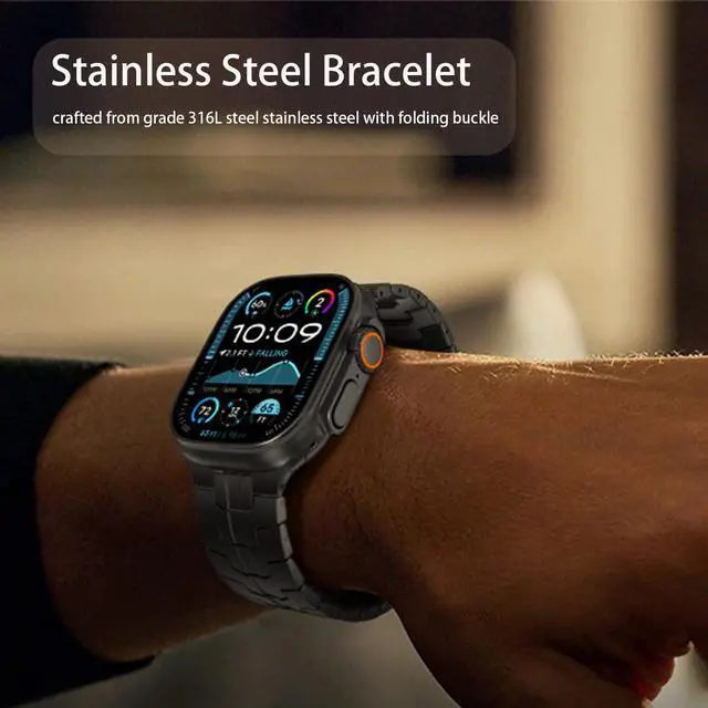 Alt view image 3 of 6 - Compatible with Garmin Venu X1 Bands, Quick Release Stainless Steel Band Metal Strap with Folding Clasp Replacement Straps Compatible with Garmin Venu X1 Smartwatch