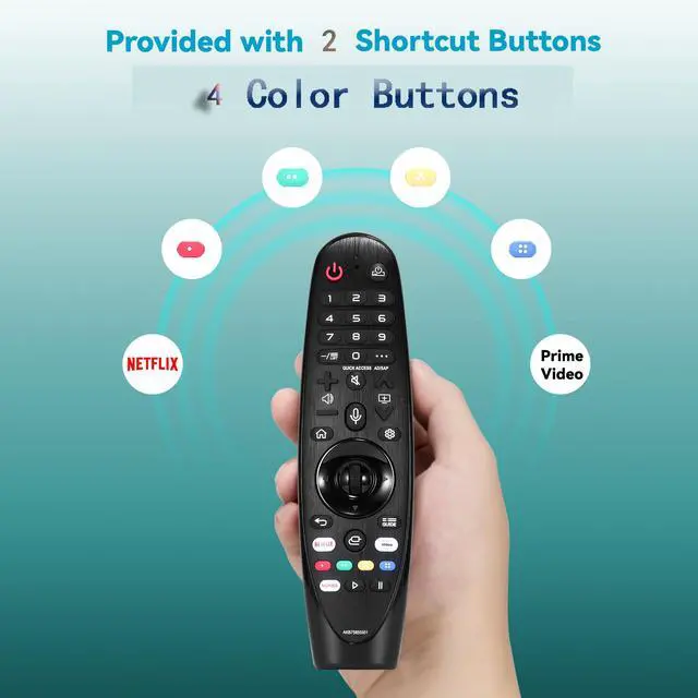 Alt view image 7 of 7 - Replacement for LG Magic Voice Remote Control for 2017-2022 Smart TV, MR22GA MR21GA MR20GA MR19BA AKB75855501 Magic Remote with Voice and Pointer Function