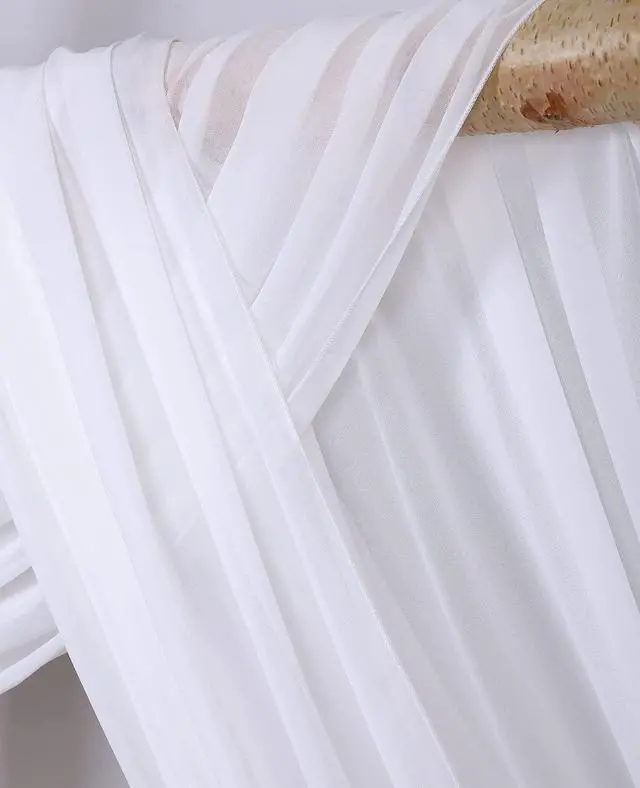 Alt view image 2 of 6 - Wedding Arch Draping Fabric: White Sheer Chiffon Arch Fabric 2 Panels 6 Yards Sheer Photo Backdrop for Summer Wedding Reception Engagement Party Ceremony Church Decorations