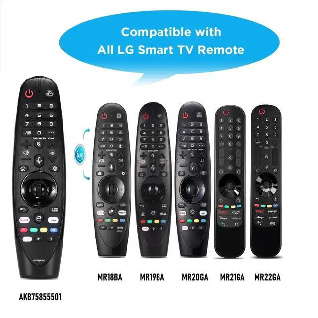 Alt view image 3 of 7 - Replacement for LG Magic Voice Remote Control for 2017-2022 Smart TV, MR22GA MR21GA MR20GA MR19BA AKB75855501 Magic Remote with Voice and Pointer Function