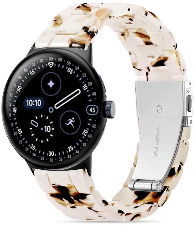 Main image of Compatible with Google Pixel Watch 4 45mm Bands/Pixel Watch 3 45mm Band Resin, Bracelet Strap for Pixel 3/4 Watch Band 45mm Accessory Women Man Wristband Replacement with Stainless Steel Buckle