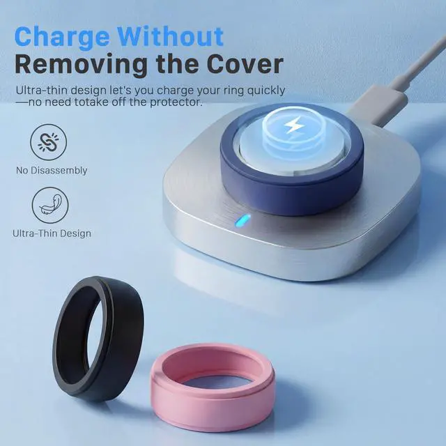 Alt view image 3 of 6 - 8 Pack Ring Cover for Oura Ring 4 Ceramic/Gen 4/ Gen 3, Anti-Scratch Elastic Silicone Rings Protector,Protector Working Out Accessories for Women Men,S for 6/7/8/9/10