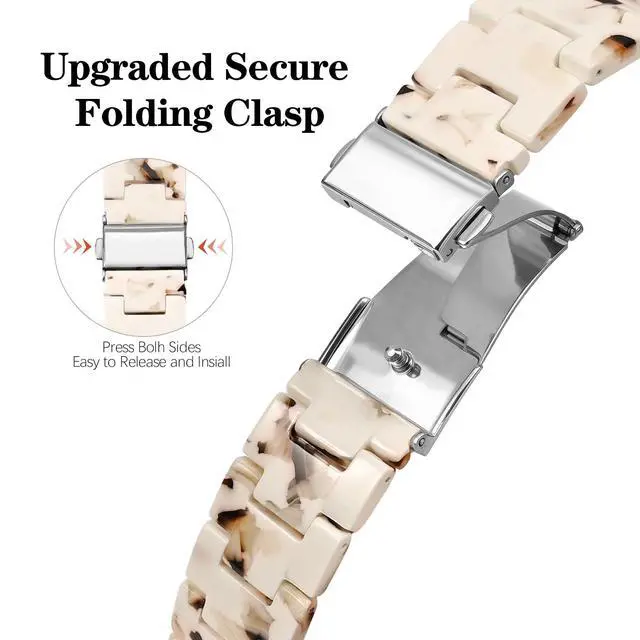 Alt view image 5 of 7 - Compatible with Google Pixel Watch 4 45mm Bands/Pixel Watch 3 45mm Band Resin, Bracelet Strap for Pixel 3/4 Watch Band 45mm Accessory Women Man Wristband Replacement with Stainless Steel Buckle