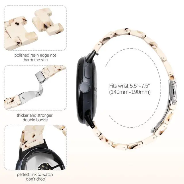 Alt view image 6 of 7 - Compatible with Google Pixel Watch 4 45mm Bands/Pixel Watch 3 45mm Band Resin, Bracelet Strap for Pixel 3/4 Watch Band 45mm Accessory Women Man Wristband Replacement with Stainless Steel Buckle