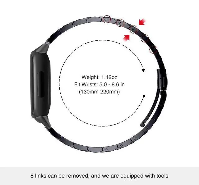 Alt view image 2 of 5 - Metal Band | Compatible with fitbit inspire 3, for fitbit inspire 3 bands,for women