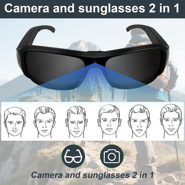 Alt view image 5 of 7 - Glasses Camera HD 1080p Video Cameras UV400 Lenses for Outdoor Activities