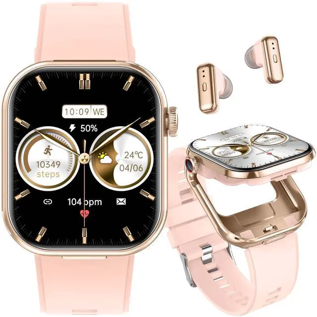Main image of Smart Watches for Women with Earbuds Inside (Answer/Make Call) with 2.02" | Fitness Tracker with Exercise Monitor, Ultra-Long Standby Waterproof with Sleep Record Compatible with iPhone Android
