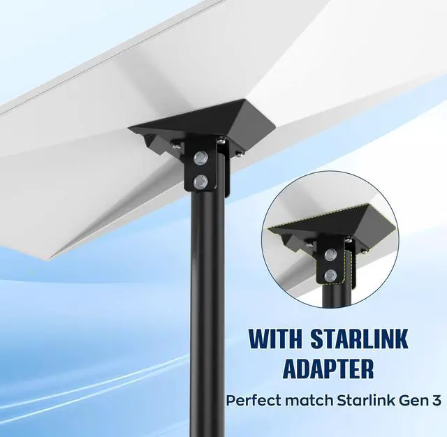 Alt view image 4 of 7 - 7.5FT Starlink Mount Kit for Standard 4/4X/Gen 3 for Backyard Outdoors | Starlink Gen 3 Pole Mount Kit, 7.5FT Starlink Ground Pole Mount Gen 3 with Pipe Adapter, Starlink Mounting Kit