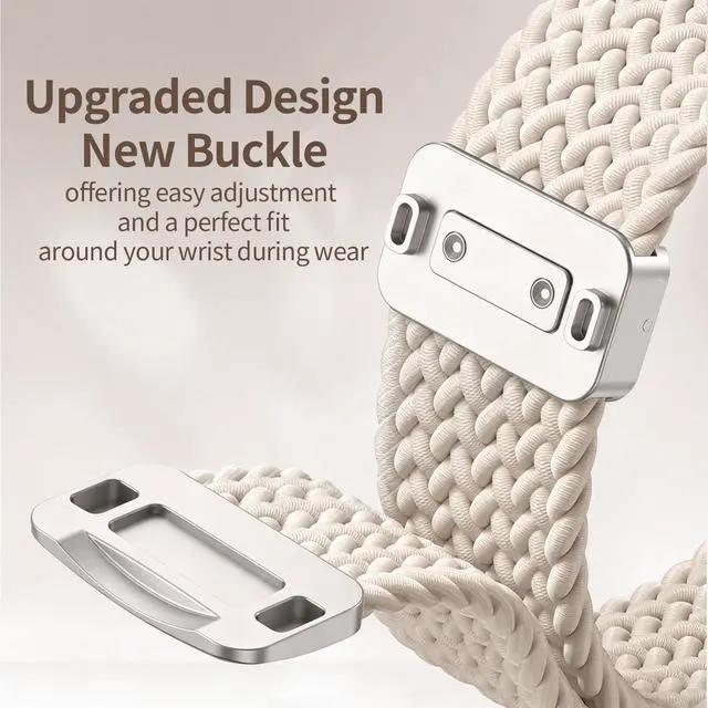 Alt view image 3 of 7 - Celtic Heart Knot Braided Band Compatible with Fitbit Versa 4/Versa 3/Sense 2/Sense Bands for Women Men, Elastic Nylon Sport Loop Adjustable Replacement Strap with Upgraded Metal Fastener